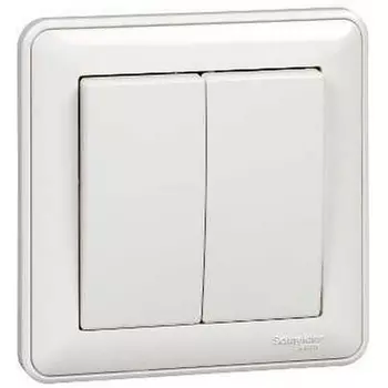 Выключатель двухклавишный (белый) Systeme Electric W59 VS510-252-18