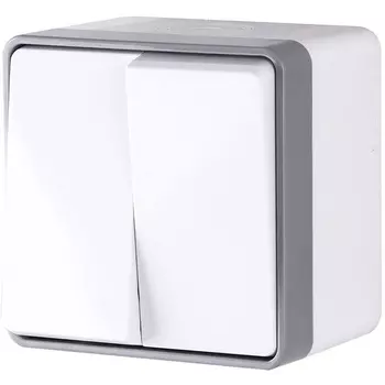 Выключатель двухклавишный (белый) Werkel WL15-03-02 (a036774)