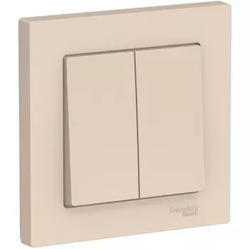 Выключатель двухклавишный (бежевый) Systeme Electric AtlasDesign ATN000252