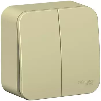 Выключатель двухклавишный (бежевый) Systeme Electric Blanca BLNVA105017