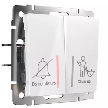 Выключатель двухклавишный для отелей (белый) Werkel W1120801 (a054307)