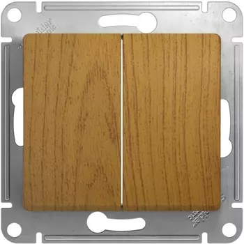 Выключатель двухклавишный (дуб) Systeme Electric Glossa GSL000565