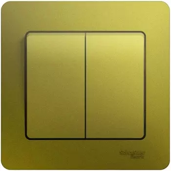 Выключатель двухклавишный (фисташковый) Systeme Electric Glossa GSL001052