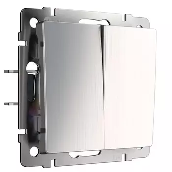 Выключатель двухклавишный (глянцевый никель) Werkel W1120002 (a051081)