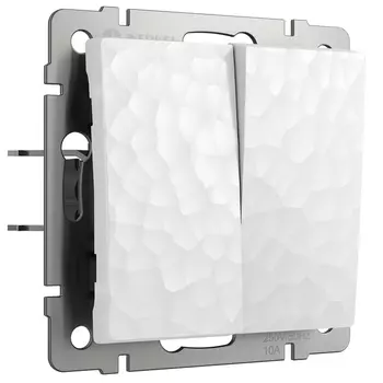 Выключатель двухклавишный (hammer белый) Werkel W1220001 (a052031)