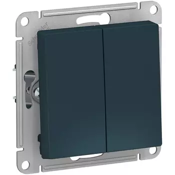 Выключатель двухклавишный (изумрудный) Systeme Electric AtlasDesign ATN000851