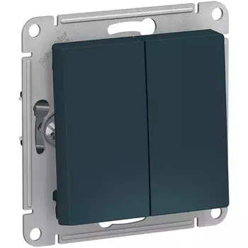 Выключатель двухклавишный (изумрудный) Systeme Electric AtlasDesign ATN000865
