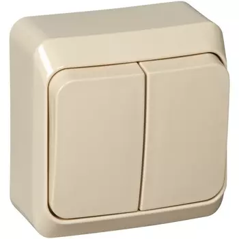 Выключатель двухклавишный (кремовый) Systeme Electric BA10-002K
