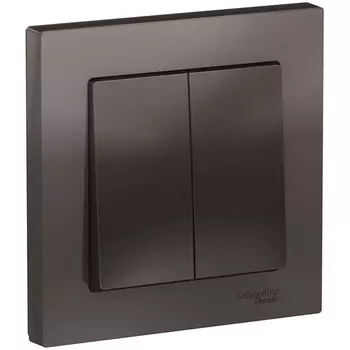 Выключатель двухклавишный (мокко) Systeme Electric AtlasDesign ATN000652