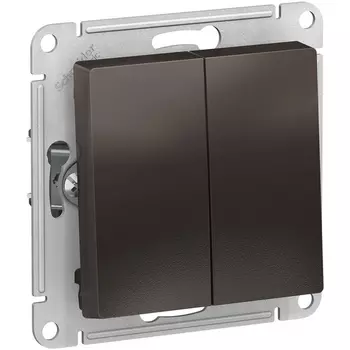 Выключатель двухклавишный (мокко) Systeme Electric AtlasDesign ATN000665