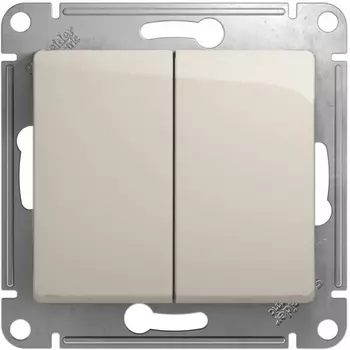 Выключатель двухклавишный (молочный) Systeme Electric Glossa GSL000951