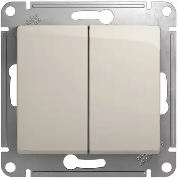 Выключатель двухклавишный (молочный) Systeme Electric Glossa GSL000965