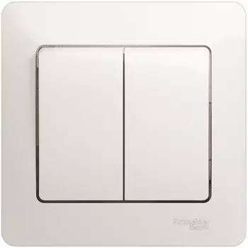 Выключатель двухклавишный (перламутровый) Systeme Electric Glossa GSL000652