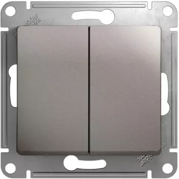 Выключатель двухклавишный (платина) Systeme Electric Glossa GSL001251