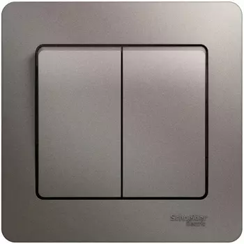 Выключатель двухклавишный (платина) Systeme Electric Glossa GSL001252
