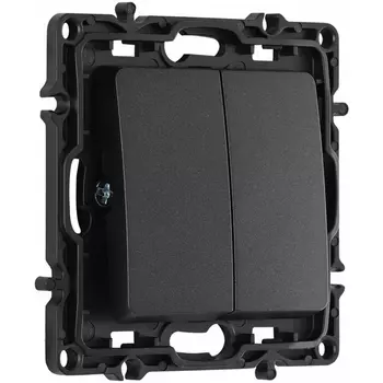 Выключатель двухклавишный проходной Arte Milano am-217 217.32-2.black