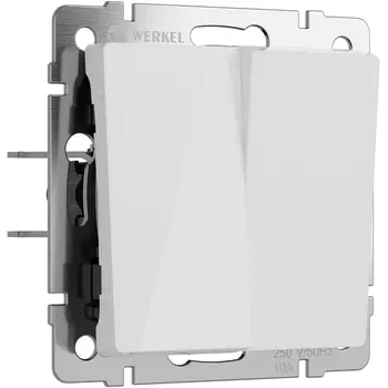 Выключатель двухклавишный проходной (белый акрил) Werkel W1122041 (a064007)