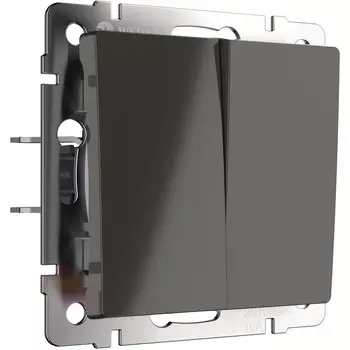 Выключатель двухклавишный проходной (серо-коричневый) WL07-SW-2G-2W (a035907) (Werkel)