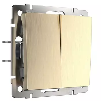 Выключатель двухклавишный проходной (шампань рифленый) Werkel W1122010 (a051420)