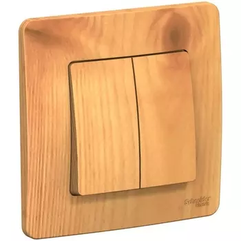 Выключатель двухклавишный (ясень) Systeme Electric Blanca BLNVS010505