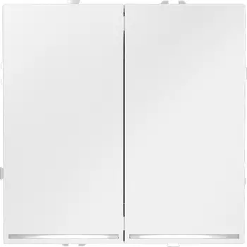 Выключатель двухклавишный с подсветкой (белый матовый) Voltum S70 VLS020202