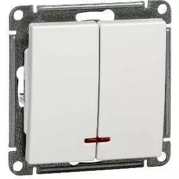Выключатель двухклавишный с подсветкой (белый) Systeme Electric W59 VS510-251-1-86