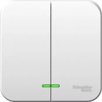 Выключатель двухклавишный с подсветкой (белый) Systeme Electric Blanca BLNVA065101