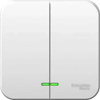 Выключатель двухклавишный с подсветкой (белый) Systeme Electric Blanca BLNVA065121