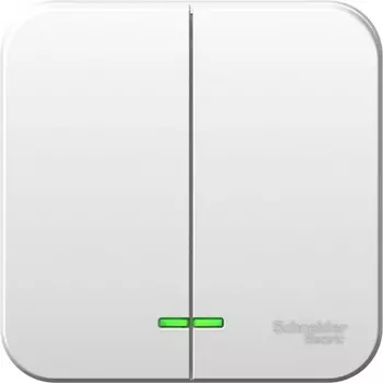 Выключатель двухклавишный с подсветкой (белый) Systeme Electric Blanca BLNVA065111