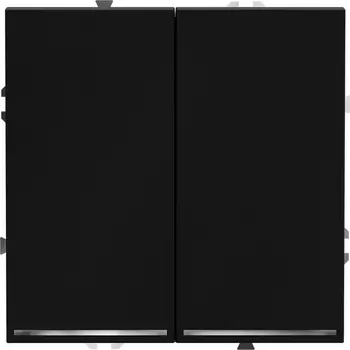 Выключатель двухклавишный с подсветкой (черный матовый) Voltum S70 VLS020208