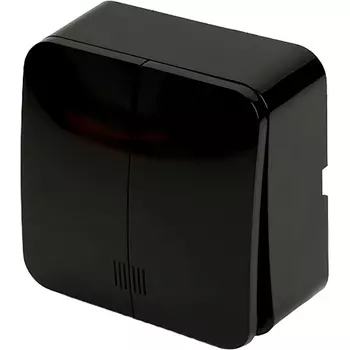 Выключатель двухклавишный с подсветкой (черный) Stekker София 49294