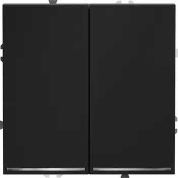 Выключатель двухклавишный с подсветкой (графит) Voltum S70 VLS020207