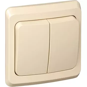 Выключатель двухклавишный с подсветкой (кремовый) Systeme Electric Этюд BC10-006K