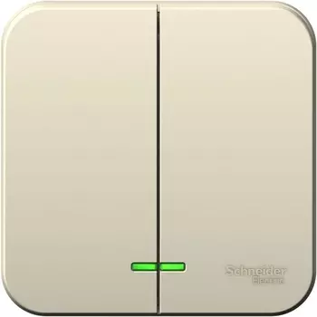 Выключатель двухклавишный с подсветкой (молочный) Systeme Electric Blanca BLNVA065112