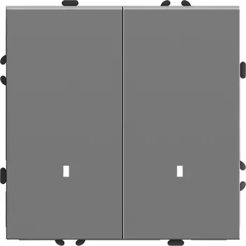 Выключатель двухклавишный с подсветкой (серый) Stekker Эмили 49942