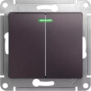 Выключатель двухклавишный с подсветкой (сиреневый туман) Systeme Electric Glossa GSL001453