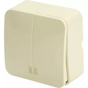 Выключатель двухклавишный с подсветкой (слоновая кость) Stekker София 49476