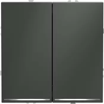 Выключатель двухклавишный с подсветкой (титан) Voltum S70 VLS020206