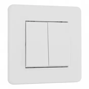 Выключатель двухклавишный с рамкой (белый) Arte Milano SET16-1 SET16-1-30-2 white