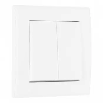 Выключатель двухклавишный с рамкой (белый) Arte Milano SET06-1 SET06-1-30-2 white