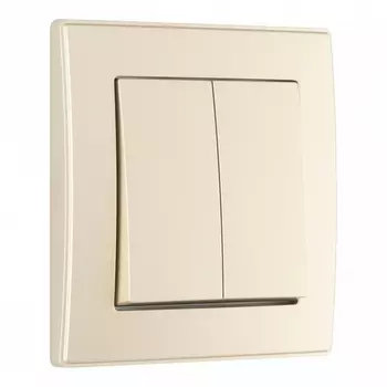 Выключатель двухклавишный с рамкой (шампань) Arte Milano SET06-1 SET06-1-30-2 shampan
