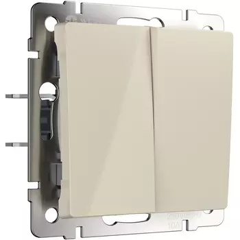 Выключатель двухклавишный с самовозвратом (слоновая кость) Werkel W1122403 (a062573)