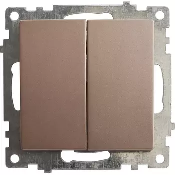 Выключатель двухклавишный (шампань) Stekker Катрин 39592