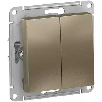 Выключатель двухклавишный (шампань) Systeme Electric AtlasDesign ATN000551