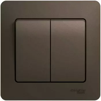 Выключатель двухклавишный (шоколад) Systeme Electric Glossa GSL000852