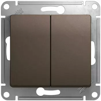 Выключатель двухклавишный (шоколад) Systeme Electric Glossa GSL000865