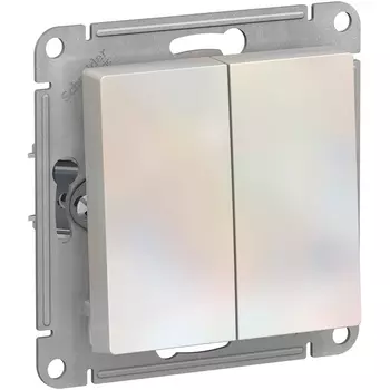 Выключатель двухклавишный (жемчужный) Systeme Electric AtlasDesign ATN000451