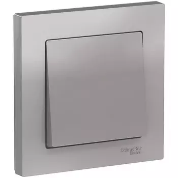 Выключатель одноклавишный (алюминий) Systeme Electric AtlasDesign ATN000312