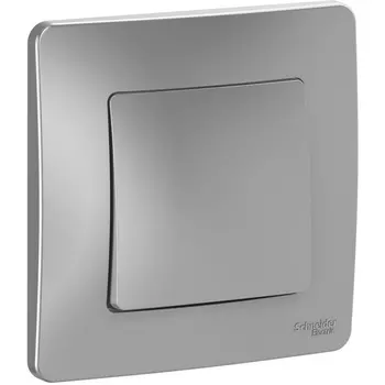 Выключатель одноклавишный (алюминий) Systeme Electric Blanca BLNVS010103