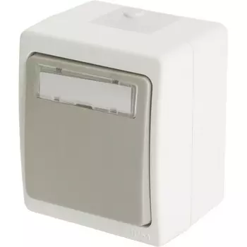 Выключатель одноклавишный (белый,серый) Stekker Велена 49736